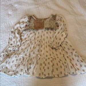 Floral Long-Sleeve Kids Casual Dress